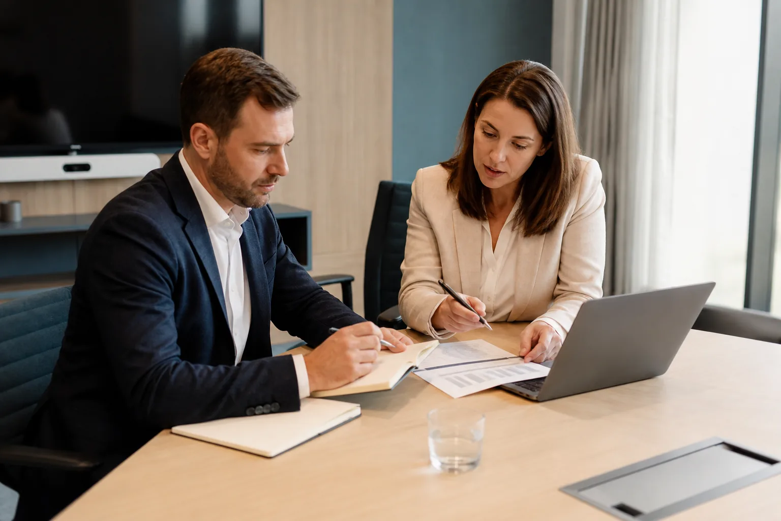 Recruiters reviewing a structured candidate assessment
